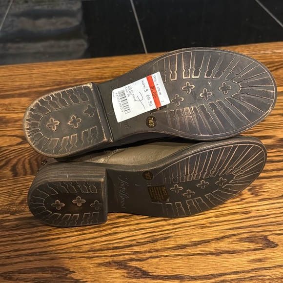 Lucky Brand Women’s 7M Brown Leather Studded 6" Shaft Combat Ankle Boot Zipper - Picture 6 of 7